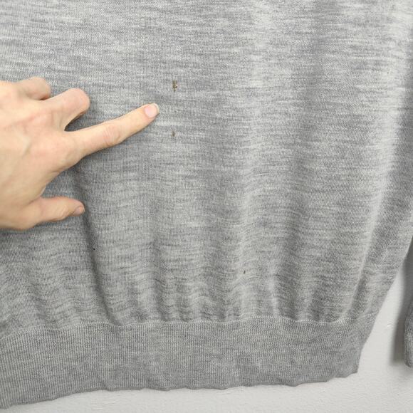 James Perse 100% Cashmere Pullover Sweater Womens XS 0 Light Gray Heather FLAWS - Picture 4 of 10